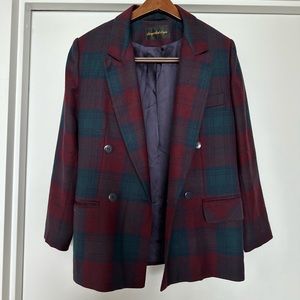 Giorgio Sant Angelo vintage 90s tartan plaid 100% wool blazer